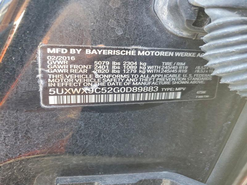 Продаж на аукціоні авто 2016 Bmw X3, vin: 5UXWX9C52G0D89883, номер лоту: 61734236