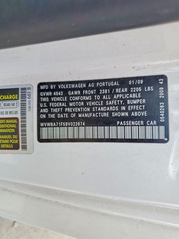 2009 Volkswagen Eos მანქანა იყიდება აუქციონზე, vin: WVWBA71F59V022674, აუქციონის ნომერი: 61983256