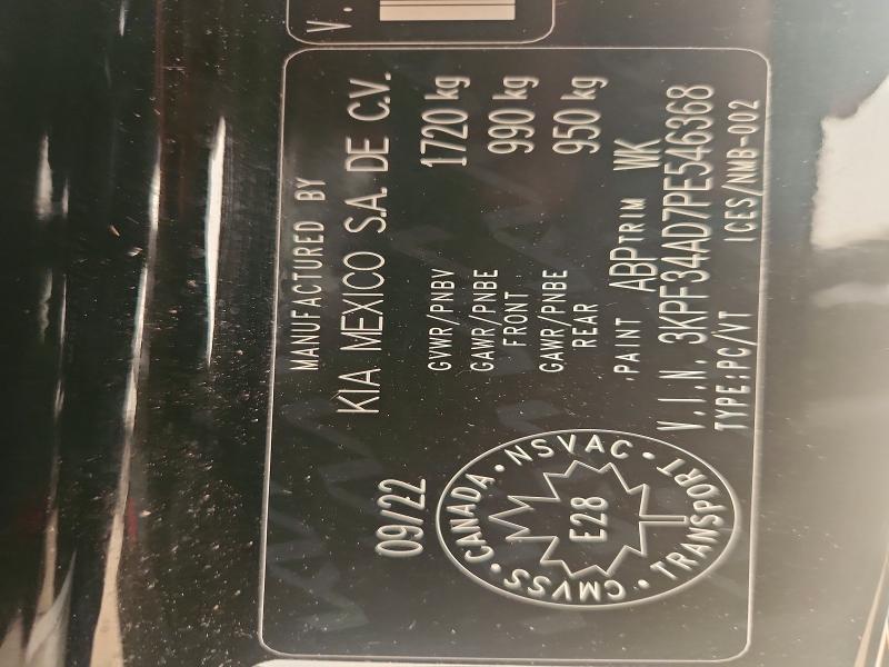 61212756 :رقم المزاد ، 3KPF34AD7PE546368 vin ، 2023 Kia Forte مزاد بيع