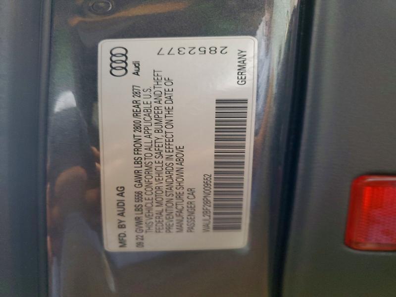 2023 Audi A6 მანქანა იყიდება აუქციონზე, vin: WAUL2BF28PN009552, აუქციონის ნომერი: 60078156
