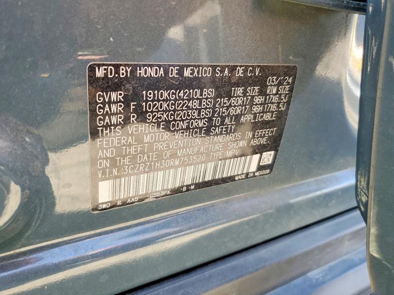 Продаж на аукціоні авто 2024 Honda Hr-v, vin: 3CZRZ1H30RM753520, номер лоту: 61163816
