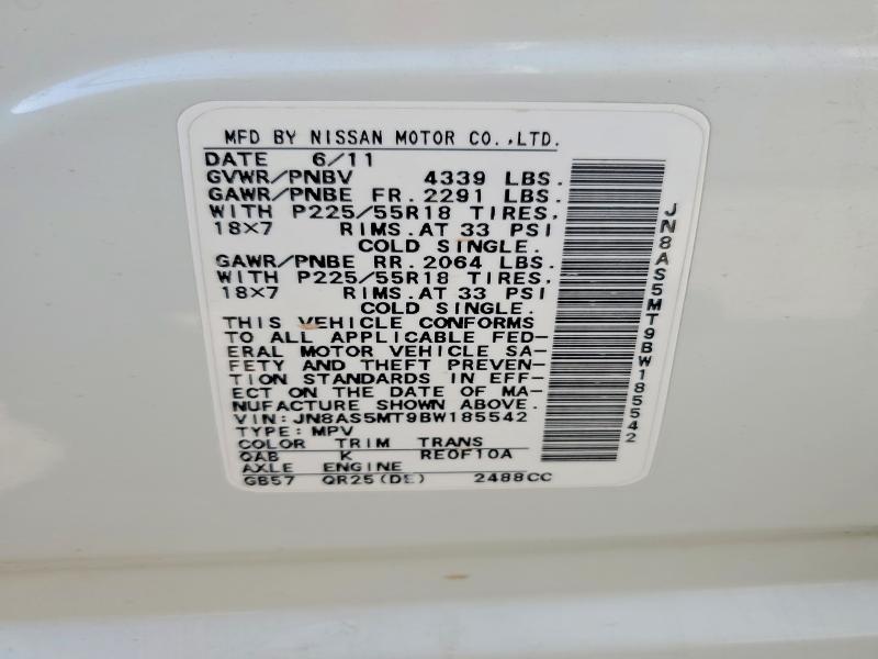 Продажа на аукционе авто 2011 Nissan Rogue, vin: JN8AS5MT9BW185542, номер лота: 60518176