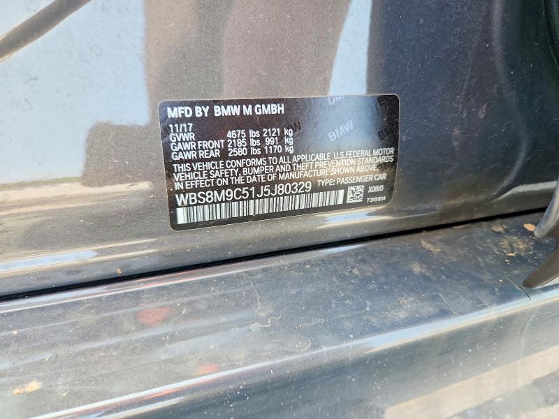 61016876 :رقم المزاد ، WBS8M9C51J5J80329 vin ، 2018 Bmw M3 مزاد بيع