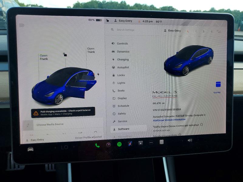 Aukcja sprzedaży 2019 Tesla Model 3, vin: 5YJ3E1EB5KF393058, numer aukcji: 59818896