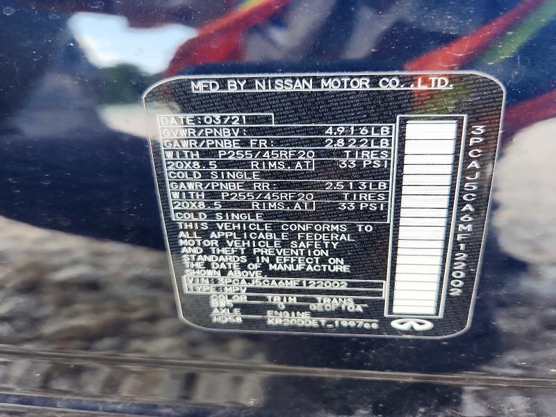 2021 Infiniti Qx50 მანქანა იყიდება აუქციონზე, vin: 3PCAJ5CA6MF122002, აუქციონის ნომერი: 62079886