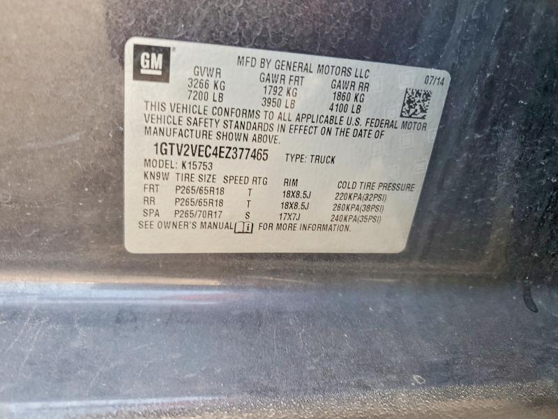 2014 Gmc Sierra მანქანა იყიდება აუქციონზე, vin: 1GTV2VEC4EZ377465, აუქციონის ნომერი: 60826426