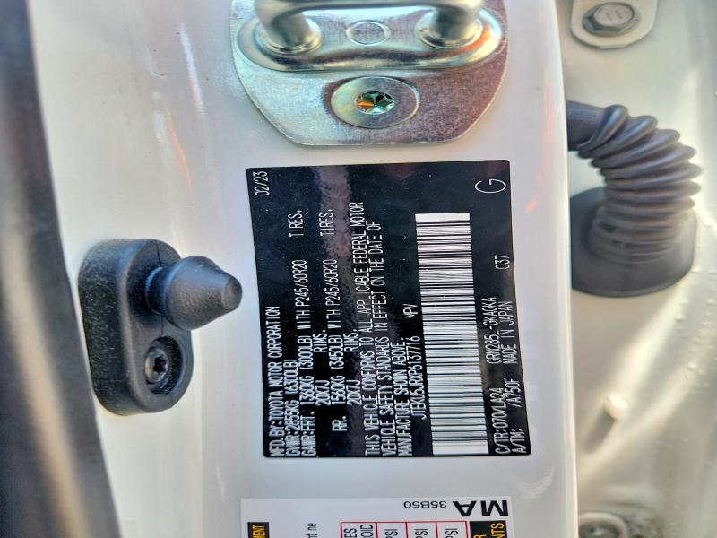 2023 Toyota 4runner მანქანა იყიდება აუქციონზე, vin: JTEKU5JRXP6137716, აუქციონის ნომერი: 60000626
