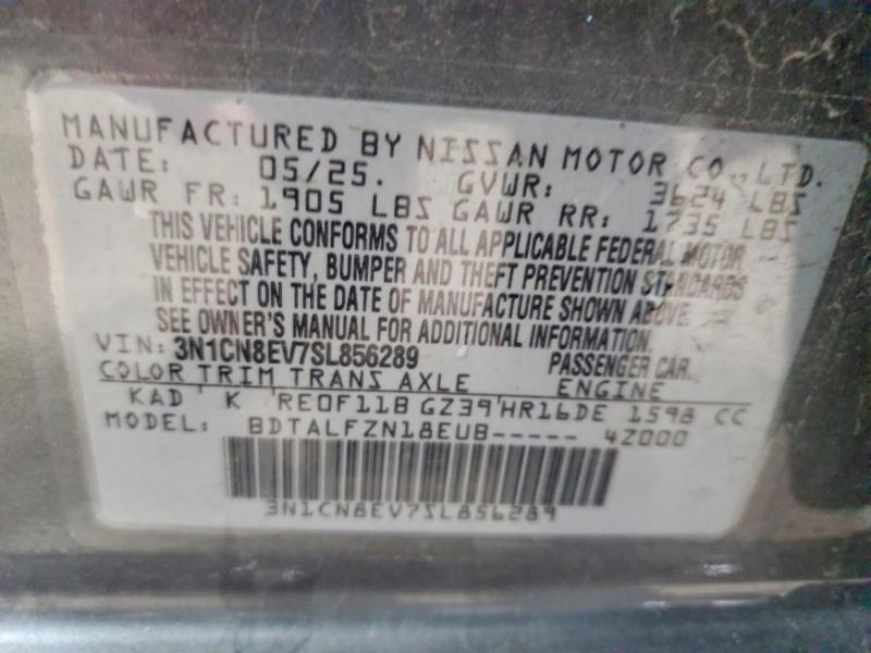 59611006 :رقم المزاد ، 3N1CN8EV7SL856289 vin ، 2025 Nissan Versa مزاد بيع