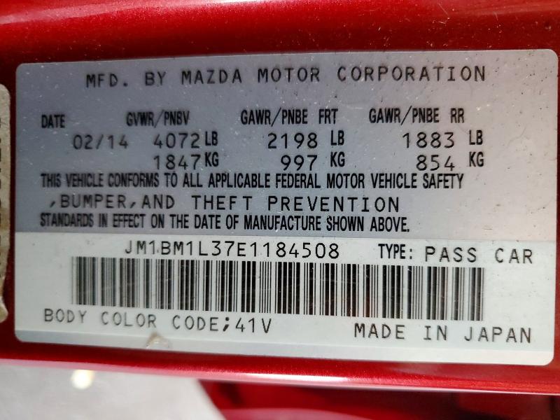 Aukcja sprzedaży 2014 Mazda 3, vin: JM1BM1L37E1184508, numer aukcji: 60211386
