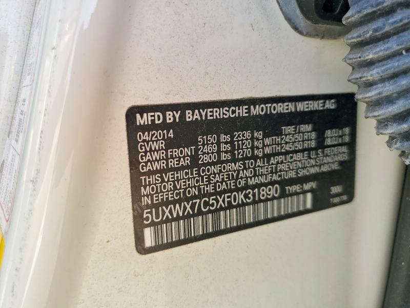 59378916 :رقم المزاد ، 5UXWX7C5XF0K31890 vin ، 2015 Bmw X3 مزاد بيع