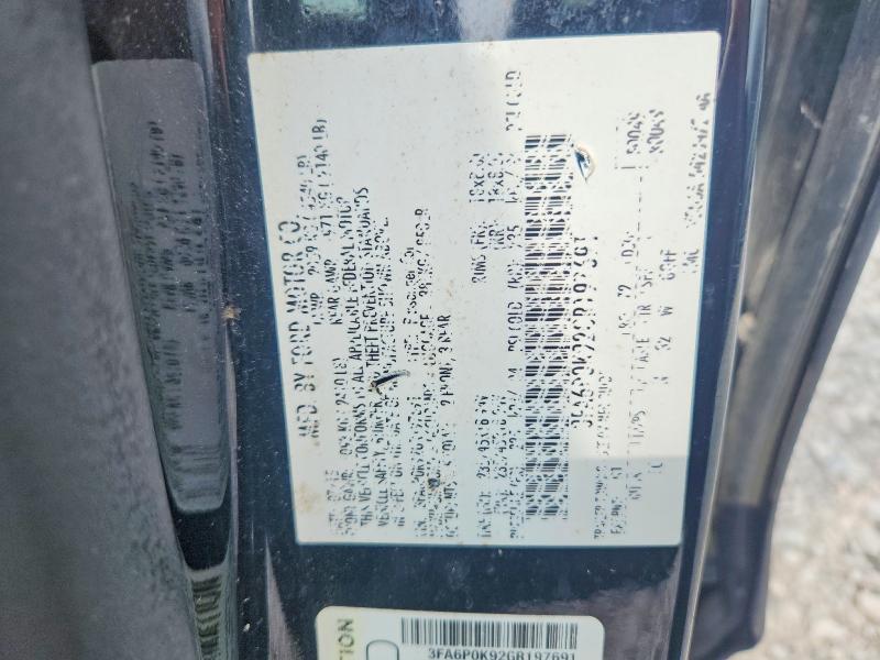 Aukcja sprzedaży 2016 Ford Fusion, vin: 3FA6P0K92GR197691, numer aukcji: 61310586