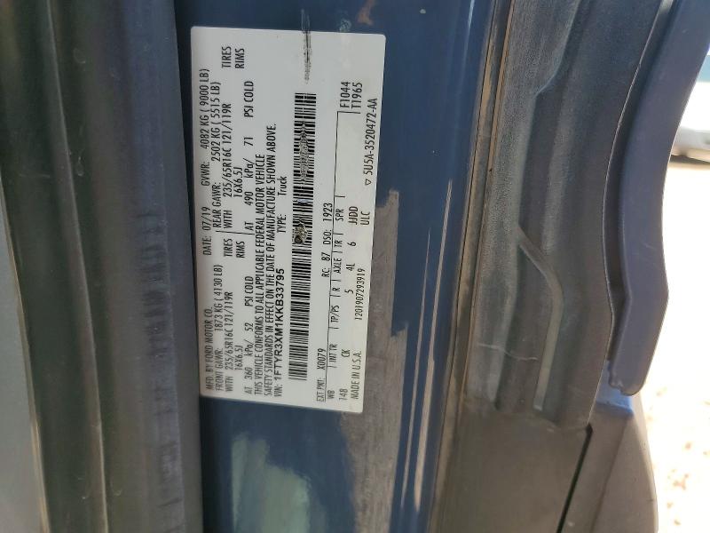 Aukcja sprzedaży 2019 Ford Transit, vin: 1FTYR3XM1KKB33795, numer aukcji: 61017666