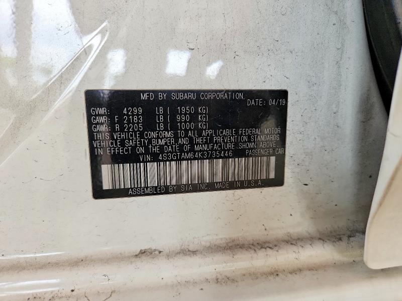 Продажа на аукционе авто 2019 Subaru Impreza, vin: 4S3GTAM64K3735446, номер лота: 62328166