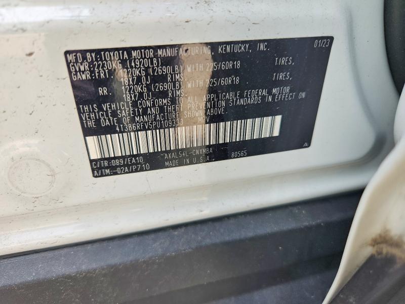 62308866 :رقم المزاد ، 4T3B6RFV5PU109333 vin ، 2023 Toyota Rav4 مزاد بيع