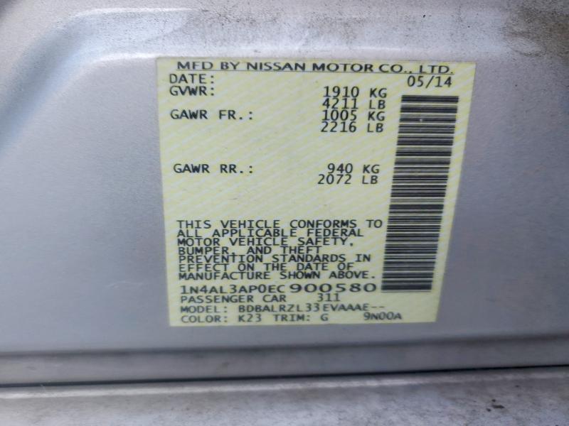 Aukcja sprzedaży 2014 Nissan Altima, vin: 1N4AL3AP0EC900580, numer aukcji: 85626055