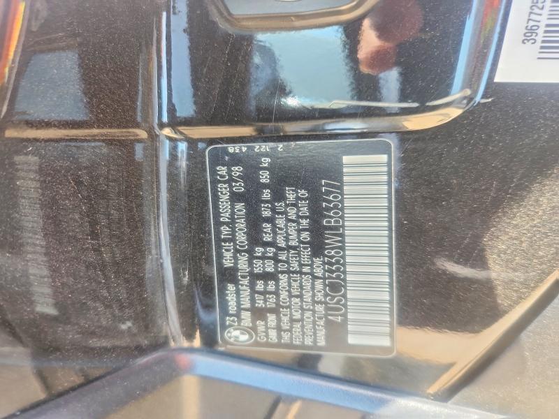 Aukcja sprzedaży 1998 Bmw Z3, vin: 4USCJ3338WLB63677, numer aukcji: 61364606
