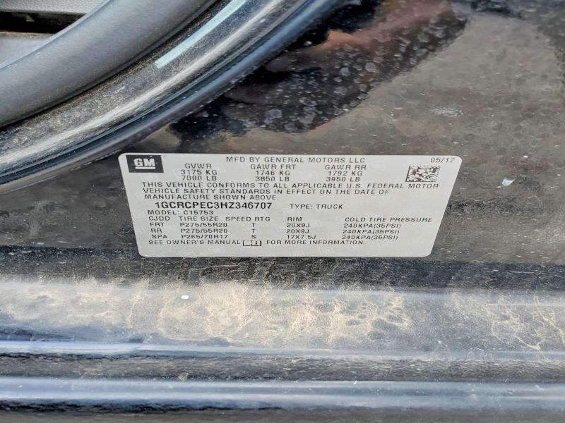 Aukcja sprzedaży 2017 Chevrolet Silverado, vin: 1GCRCPEC3HZ346707, numer aukcji: 61587446