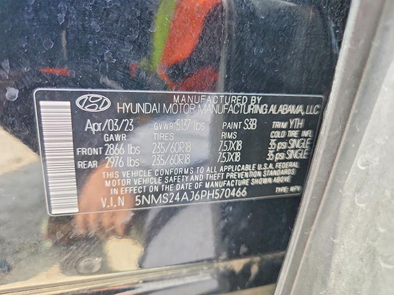 63551376 :رقم المزاد ، 5NMS24AJ6PH570466 vin ، 2023 Hyundai Santa Fe مزاد بيع