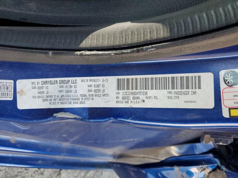 2013 Dodge Avenger მანქანა იყიდება აუქციონზე, vin: 1C3CDZAB9DN757238, აუქციონის ნომერი: 60810496