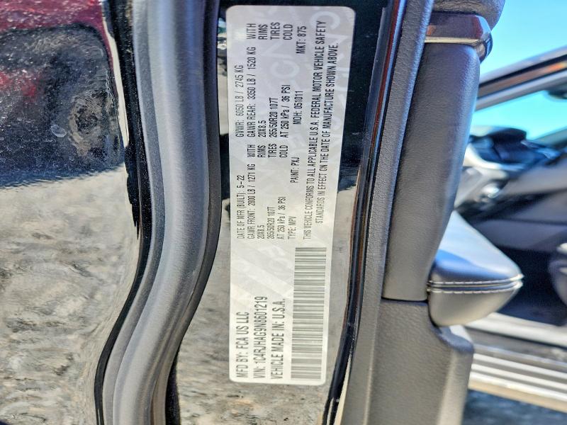 2022 Jeep Grand Cherokee მანქანა იყიდება აუქციონზე, vin: 1C4RJHAG9N8601219, აუქციონის ნომერი: 60850486