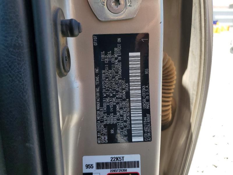 Aukcja sprzedaży 2007 Toyota Tundra, vin: 5TFBV54167X018014, numer aukcji: 63048206