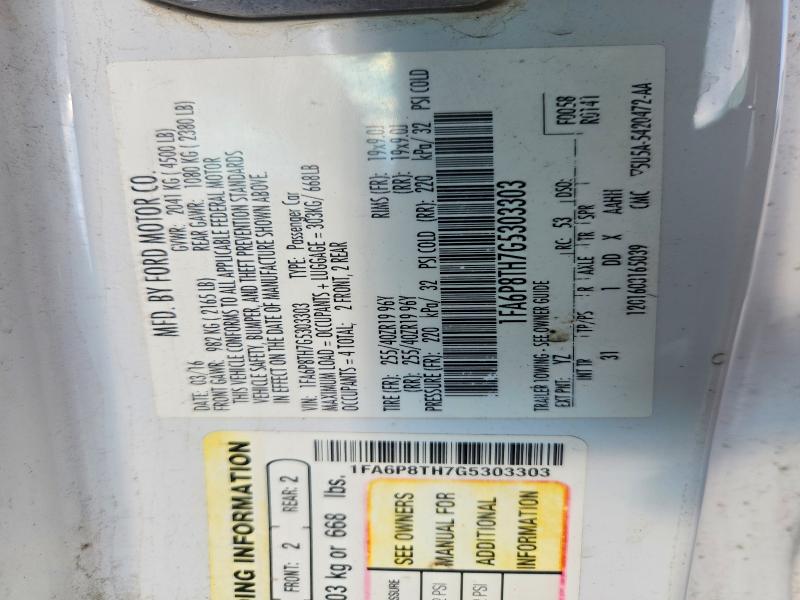 2016 Ford Mustang მანქანა იყიდება აუქციონზე, vin: 1FA6P8TH7G5303303, აუქციონის ნომერი: 60823736
