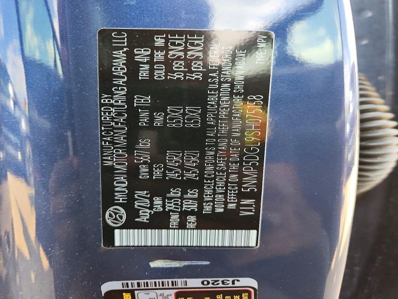 Aukcja sprzedaży 2025 Hyundai Santa Fe, vin: 5NMP5DGL9SH075158, numer aukcji: 62394486