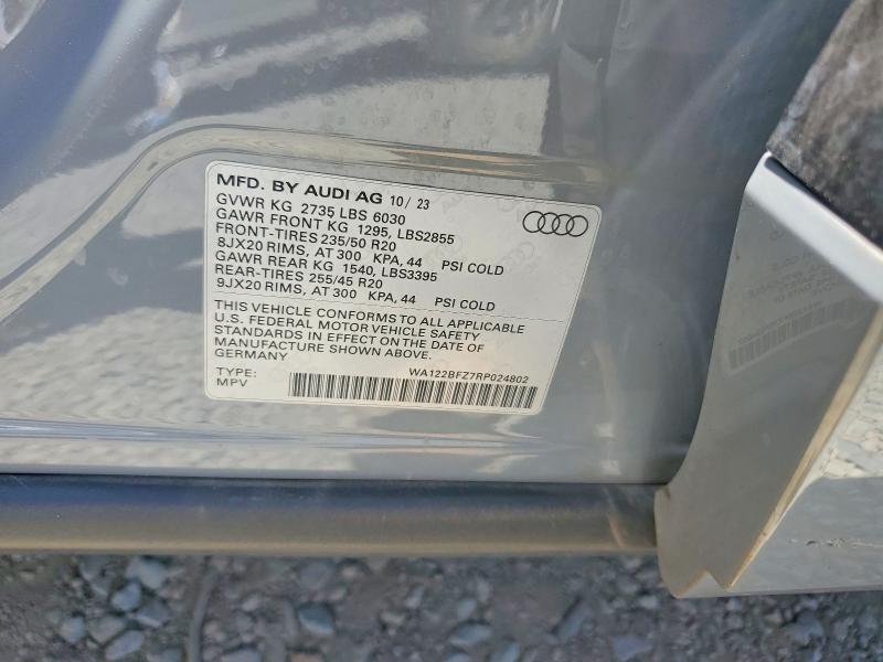 61884866 :رقم المزاد ، WA122BFZ7RP024802 vin ، 2024 Audi Q4 E-tron مزاد بيع