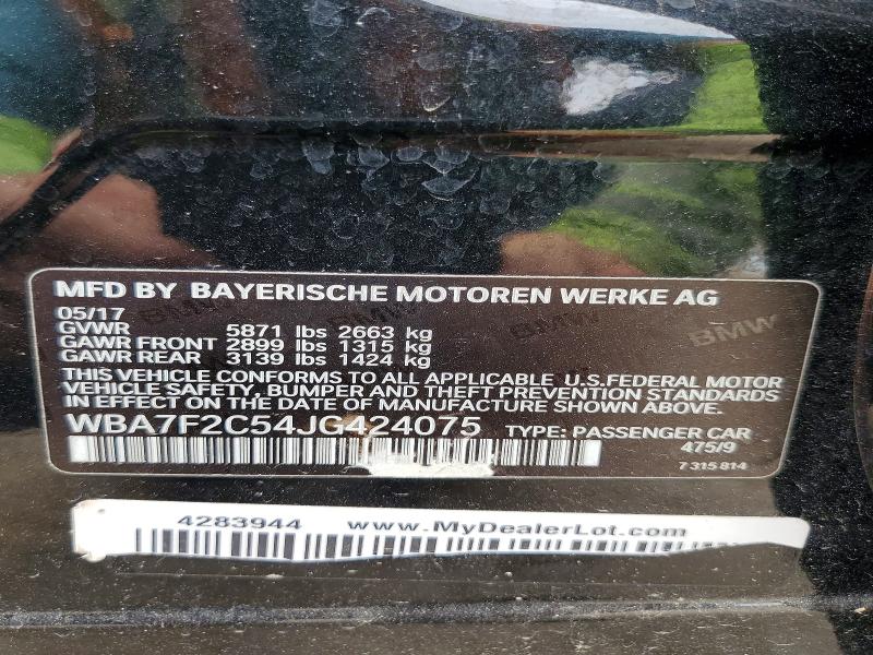 Продажа на аукционе авто 2018 Bmw 750, vin: WBA7F2C54JG424075, номер лота: 61915856