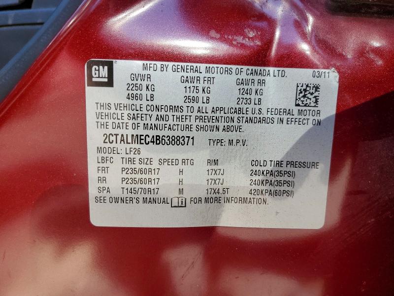 2011 Gmc Terrain მანქანა იყიდება აუქციონზე, vin: 2CTALMEC4B6388371, აუქციონის ნომერი: 60819256