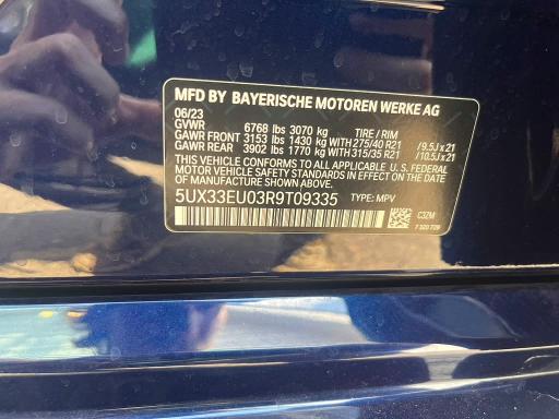Продаж на аукціоні авто 2024 Bmw X5, vin: 5UX33EU03R9T09335, номер лоту: 62442276