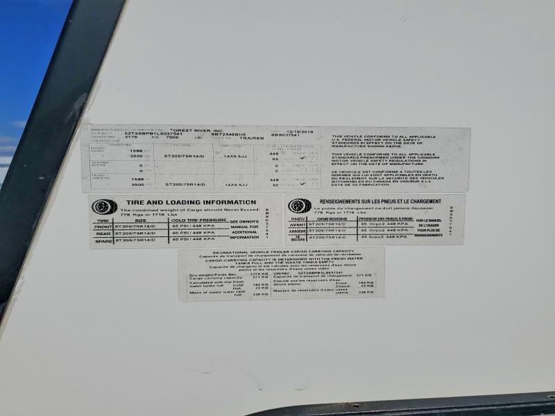 59657766 :رقم المزاد ، 5ZT2SBPB1LS037541 vin ، 2020 Coachman Recreational Vehicle (rv) مزاد بيع