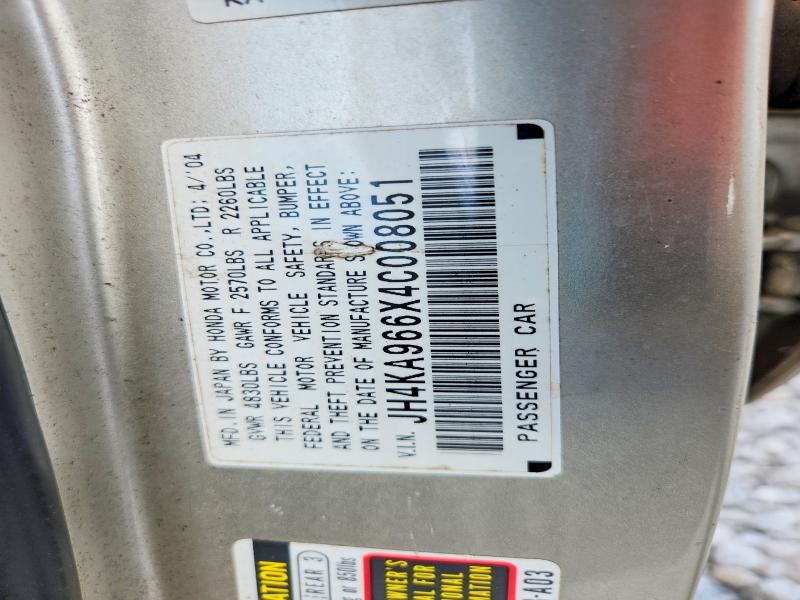 60213906 :رقم المزاد ، JH4KA966X4C008051 vin ، 2004 Acura 3.5rl مزاد بيع