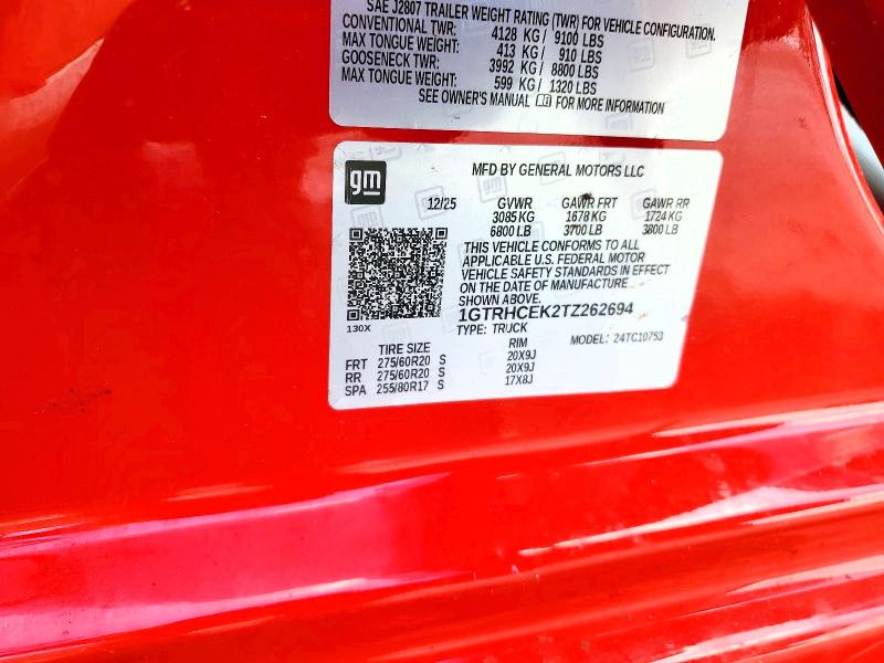 Aukcja sprzedaży 2026 Gmc Sierra, vin: 1GTRHCEK2TZ262694, numer aukcji: 60898286