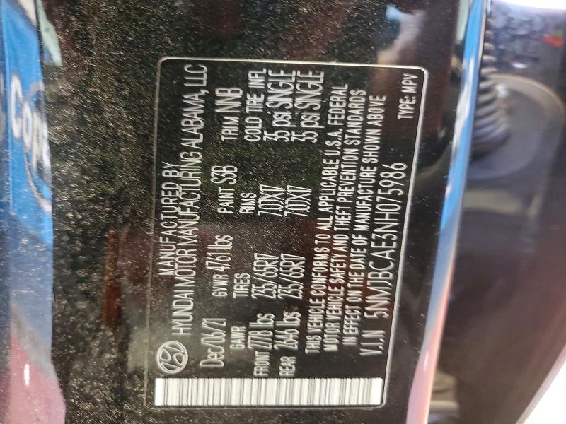 Продажа на аукционе авто 2022 Hyundai Tucson, vin: 5NMJBCAE3NH075986, номер лота: 61524026