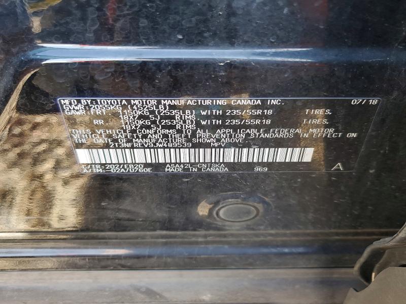 Aukcja sprzedaży 2018 Toyota Rav4, vin: 2T3NFREV9JW489539, numer aukcji: 61184756