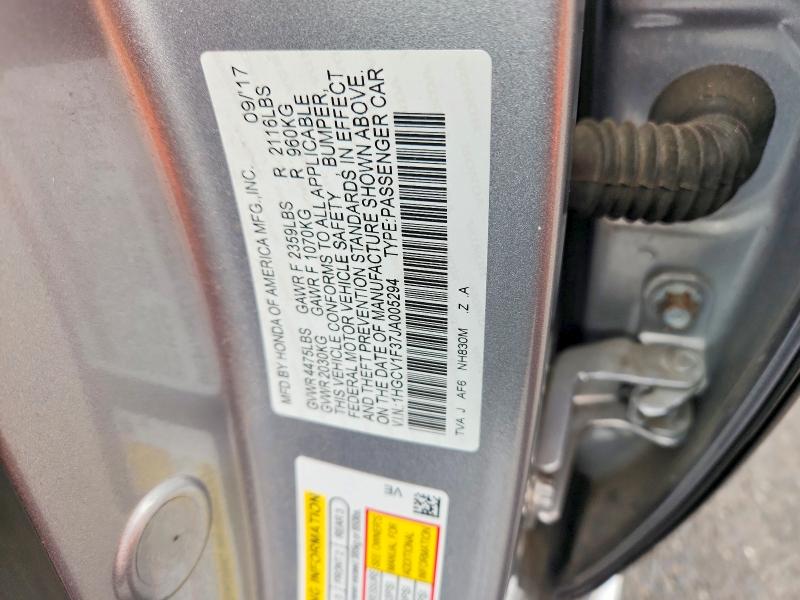 Продаж на аукціоні авто 2018 Honda Accord, vin: 1HGCV1F37JA005294, номер лоту: 85609785