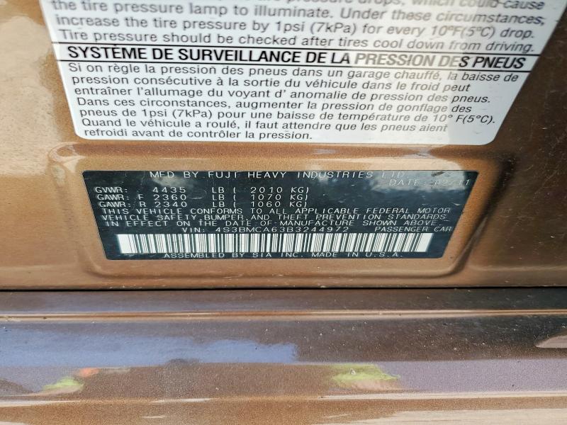 Продаж на аукціоні авто 2011 Subaru Legacy, vin: 4S3BMCA63B3244972, номер лоту: 61585306