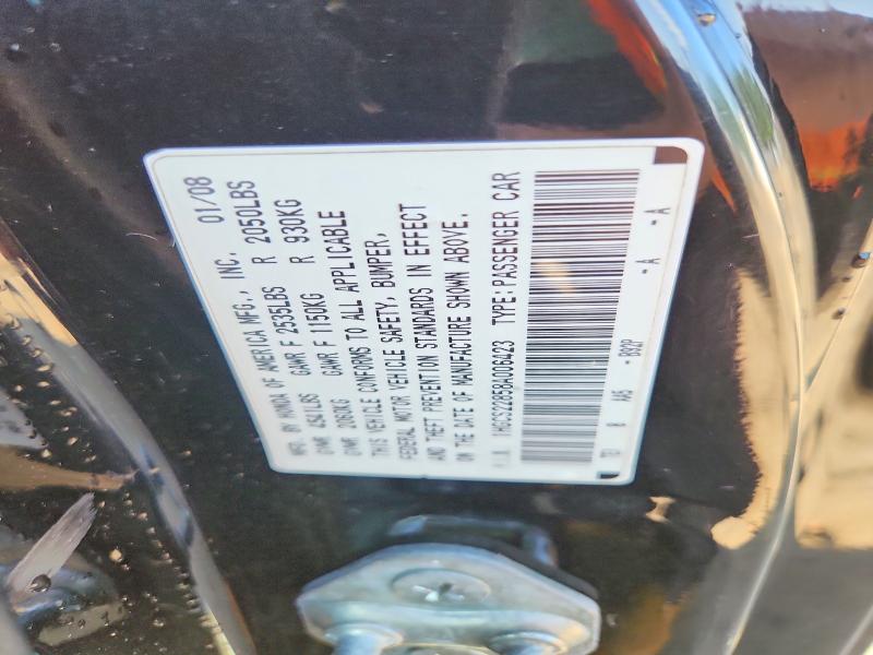 Aukcja sprzedaży 2008 Honda Accord, vin: 1HGCS22858A006423, numer aukcji: 63118146