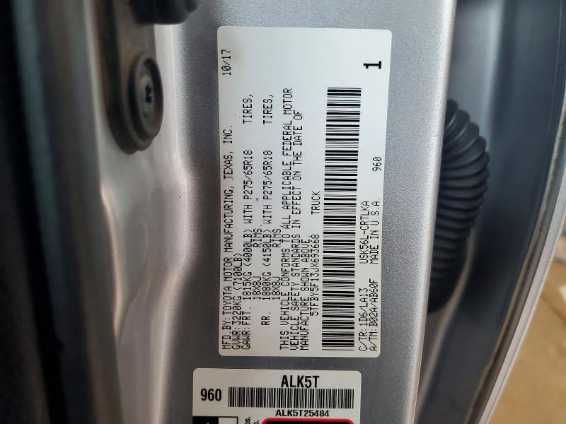Aukcja sprzedaży 2018 Toyota Tundra, vin: 5TFBY5F13JX693668, numer aukcji: 62546346