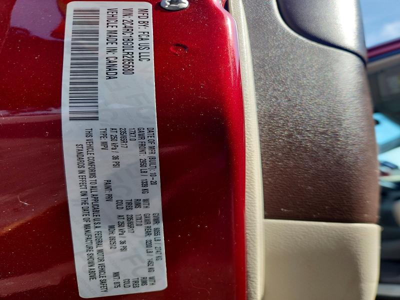 63048286 :رقم المزاد ، 2C4RC1BG0LR285680 vin ، 2020 Chrysler Pacifica مزاد بيع