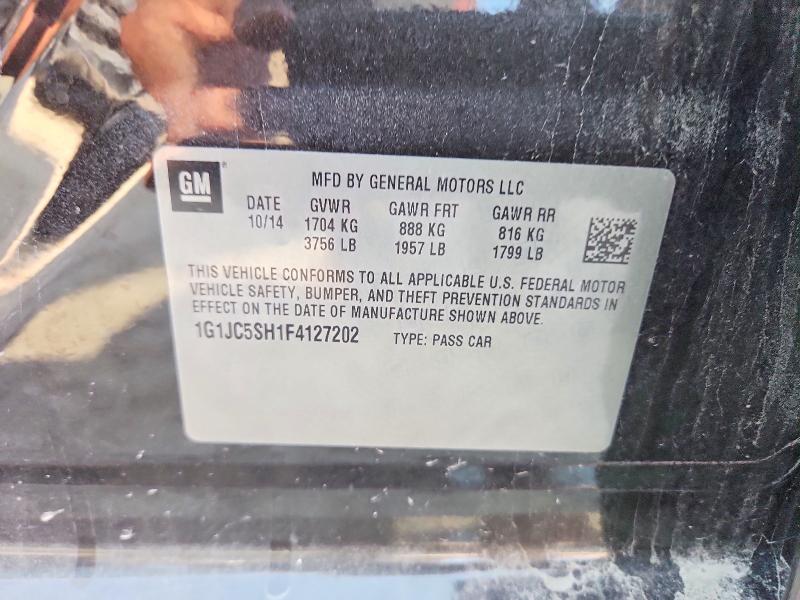 59613256 :رقم المزاد ، 1G1JC5SH1F4127202 vin ، 2015 Chevrolet Sonic مزاد بيع