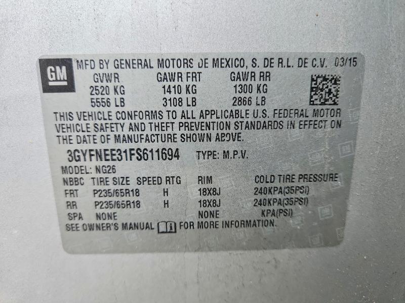 Продажа на аукционе авто 2015 Cadillac Srx, vin: 3GYFNEE31FS611694, номер лота: 60406886