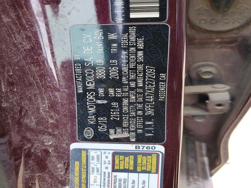 62667596 :رقم المزاد ، 3KPFL4A7XJE272097 vin ، 2018 Kia Forte مزاد بيع