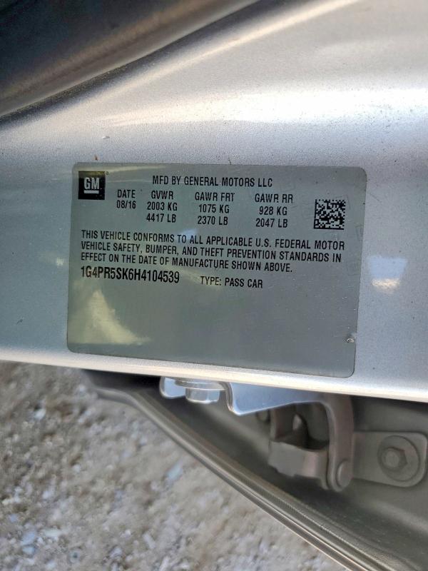 Aukcja sprzedaży 2017 Buick Verano, vin: 1G4PR5SK6H4104539, numer aukcji: 59392256