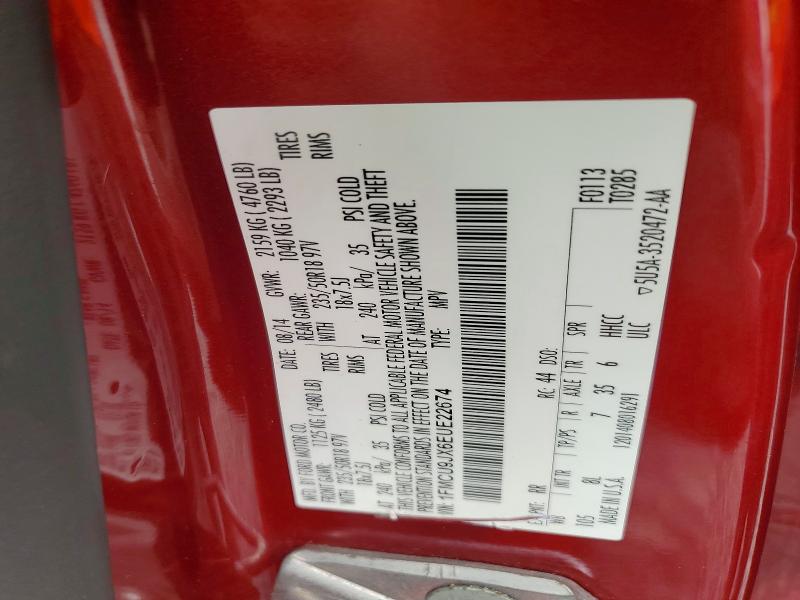 2014 Ford Escape მანქანა იყიდება აუქციონზე, vin: 1FMCU9JX6EUE22674, აუქციონის ნომერი: 61045976
