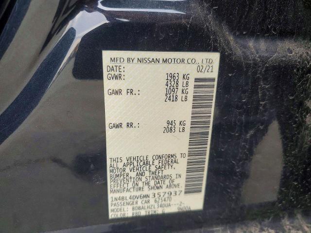 Aukcja sprzedaży 2021 Nissan Altima, vin: 1N4BL4DV6MN357937, numer aukcji: 62323416