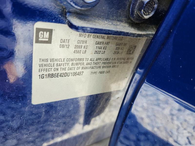 2013 Chevrolet Volt მანქანა იყიდება აუქციონზე, vin: 1G1RB6E42DU106487, აუქციონის ნომერი: 61466726