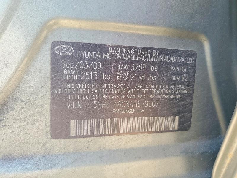 60184636 :رقم المزاد ، 5NPET4AC8AH629507 vin ، 2010 Hyundai Sonata مزاد بيع
