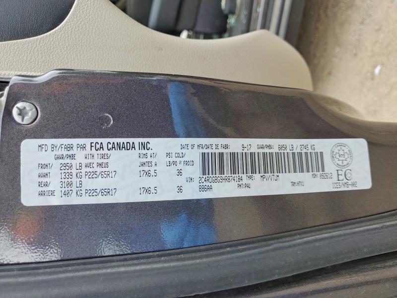 Продажа на аукционе авто 2017 Dodge Grand Caravan, vin: 2C4RDGBG9HR874184, номер лота: 61841996